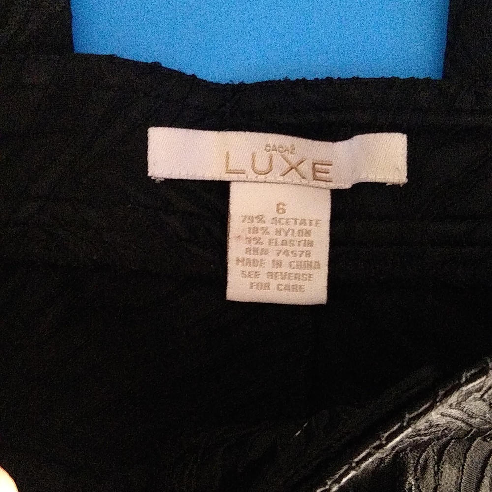 Cache Luxe Textured Black Pants/ Jeans Size 6 - image 2